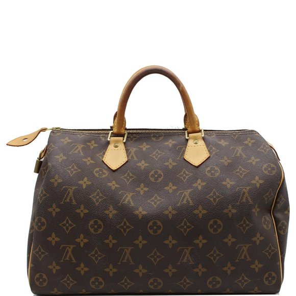 Louis Vuitton Handbags - LOUIS VUITTON  Speedy 35 Monogram Canvas Satchel Bag Brown